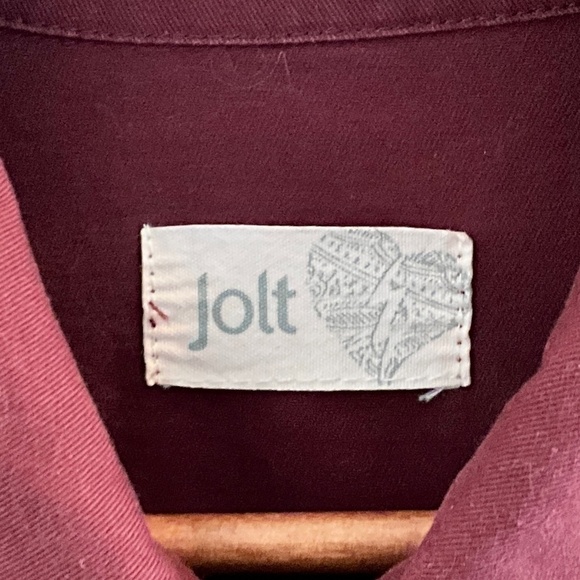 Vintage 1990s/Y2K Burgundy/Red wine Lightweight denim-like cotton Size XS - Picture 7 of 11